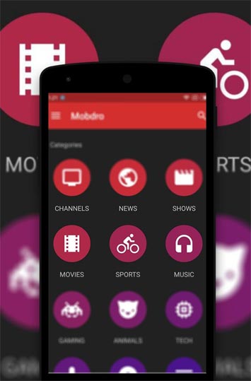 Mobdro mobile app