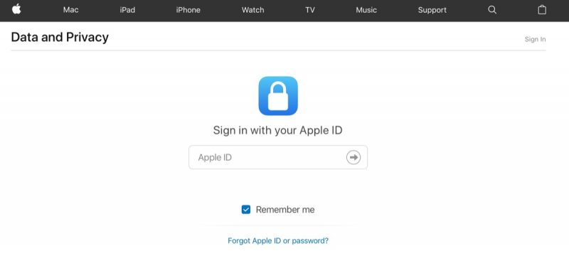 sign in to apple id