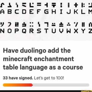 minecraft enchanting table language